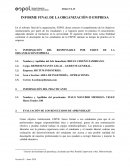 INFORME FINAL DE LA ORGANIZACIÓN O EMPRESA