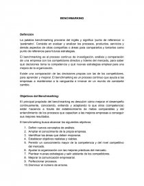 Benchmarking. Etapas del Benchmarking. Página 1