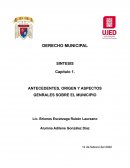 ANTECEDENTES, ORIGEN Y ASPECTOS GENRALES SOBRE EL MUNICIPIO