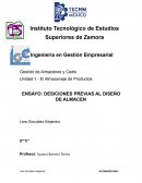 Decisiones previas al diseño de almacén