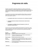 Resumen, programas de radio