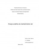 Ensayo analítico de mantenimiento vial