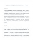 El comportamiento humano y los factores de transformación de su contexto