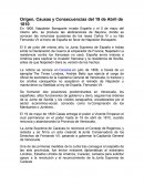 Origen, Causas y Consecuencias del 19 de Abril de 1810
