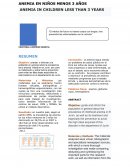 ANEMIA EN NIÑOS MENOS 3 AÑOS