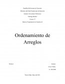 Programación no Numérica II Ordenamiento de Arreglos