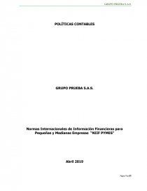 GRUPO PRUEBA S.A.S. POLÍTICAS CONTABLES. Página 1