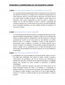 TAREA OPINIONES O COMENTARIOS DE LOS SIGUIENTES VIDEOS
