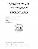SUJETO DE LA EDUCACION SECUNDARIA