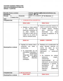 GUIA DE APRENDIZAJE ÁREA DE GRADO: CUARTOS. Página 1
