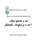 ¿Qué aporto a mi familia, amigos y a mí?