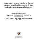 Monarquía y opinión pública en España durante la crisis: el desempeño de una institución no responsable bajo estrés