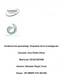 Evidencia de aprendizaje. Propósito de la investigación