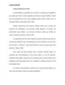 Comercio informal . Comercio informal en el Perú. Página 1