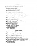 Actividad 1 inglés Make the information questions from the answers given