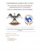 PRESUPUESTO PÚBLICO DE POROY