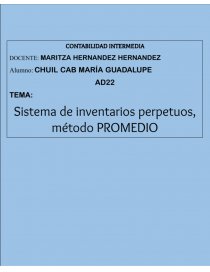 Sistema de inventarios perpetuos, método PROMEDIO. Página 1