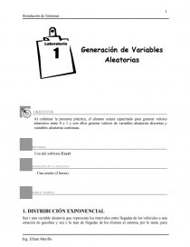 GUÍA DE LABORATORIO - Generación de Variables Aleatorias. Página 1