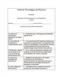 EXAMEN AUDITORIA EN TECNOLOGÍAS DE LA INFORMACION. Página 1