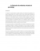 La evaluación en ambientes virtuales de aprendizaje