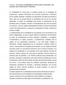 Por qué la contabilidad es crítica para la empresa y los usuarios de la Información Financiera
