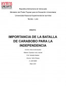 Importancia de la batalla de carabobo para la independencia