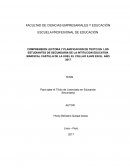 COMPRENSION LECTORA Y PLANIFICACION DE TEXTO EN LOS ESTUDIANTES DE SECUNDARIA DE LA INTITUCION EDUCATIVA MARISCAL CASTILLA DE LA UGEL EL COLLAO ILAVE EN EL AÑO 2017