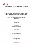 TÉCNICAS PARA LA SOLUCIÓN DE PROBLEMAS
