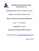 Génesis del Pensamiento Matemático