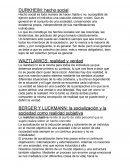 DURKHEIM: hecho social