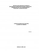 CONCEPTOS BÁSICOS DE AUDITORIA. GLOSARIO DE TERMINOS