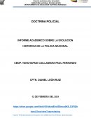 INFORME ACADEMICO SOBRE LA EVOLUCION HISTORICA DE LA POLICIA NACIONAL