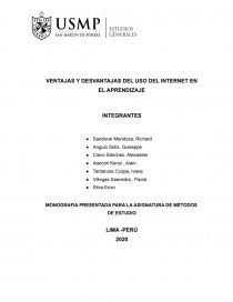 VENTAJAS Y DESVENTAJAS DEL USO DEL INTERNET EN EL APRENDIZAJE. Página 1