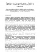 Relación entre el consumo de tabaco y el estrés en estudiantes de la Facultad de Ciencias Químicas en el año 2018