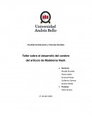 Taller sobre el desarrollo del cerebro del artículo de Madeleine Nash