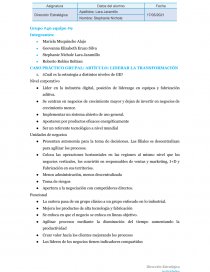 CASO PRÁCTICO GRUPAL: ARTÍCULO: LIDERAR LA TRANSFORMACIÓN. Página 1