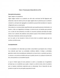 Tarea 1. Proceso para el desarrollo de un PyS. Yogurt vegano con probióticos. Página 1