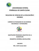 PROGRAMA ANALITICO GRAMÁTICA ESPAÑOLA