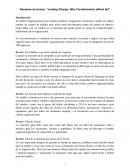 Resumen de lectura: “Leading Change: Why Transformation efforts fail”