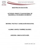 Plan nacional de desarrollo economico en México