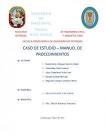 CASO DE ESTUDIO: MANUAL DE PROCEDIMIENTOS. Página 1