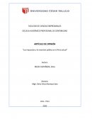 Los impuestos y la inversión pública en el Perú actual