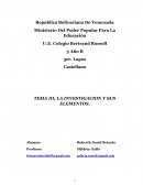 LA INVESTIGACION Y SUS ELEMENTOS