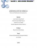 Planificación del proceso del jugo de Naranja