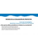RIESGOS EN LA EVALUACIÓN DE PROYECTOS