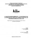 LA GESTIÓN MEDIOAMBIENTAL Y SU INCIDENCIA EN LA CREACIÓN DE VENTAJAS COMPETITIVAS EN LAS ORGANIZACIONES DEL SIGLO XXI