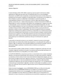 EDUCAR EN DERECHOS HUMANOS, ¿SI NO LOS EDUCADORES QUIÉN, Y SI NO ES AHORA CUÁNDO?. Página 1