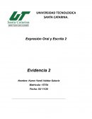 Evidencia de aprendizaje. Expresión Oral y Escrita