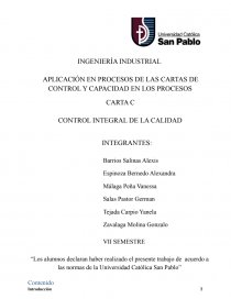Aplicación en procesos de las cartas de control y capacidad en los procesos carta C. Página 1