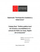 Política pública local de inclusión y accesibilidad en la comuna de Padre las Casas, Región de la Araucanía